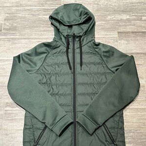 Nike Dri-Fit Thermal Jacket Full Zip Puffer Hoodie Mens S Small Green 864103-382